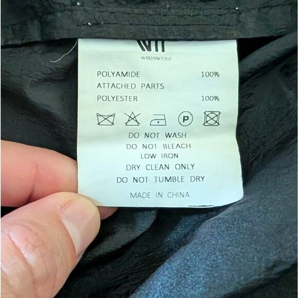 Studio W11 Black Faux Leather A-line Wrap Ruffle Mini Skirt, size 2 - Picture 7 of 7